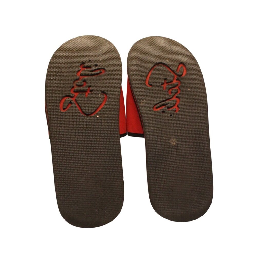 Stoli Vodka Orange Black Size M-9 W-11 Hook Loop Closure Slides Sandals - Picture 4 of 4
